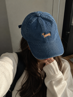 Denim Dachshund Embroidered Cap