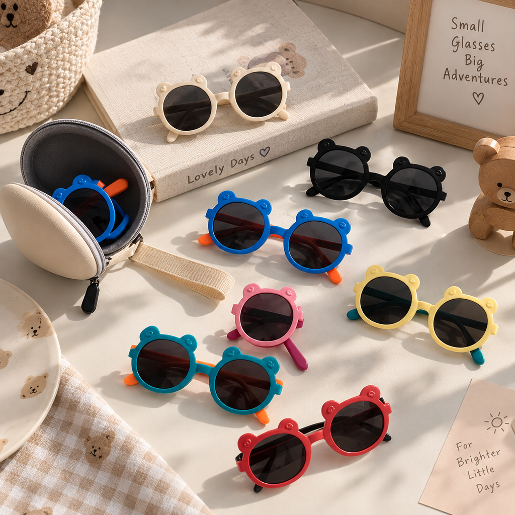 Foldable Bear Kids Sunglasses