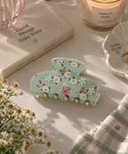 Mint Meadow Floral Hair Claw