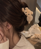 Cozy Teddy Bear Hair Clip