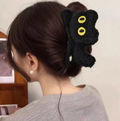 Furry Black Cat Claw Clip