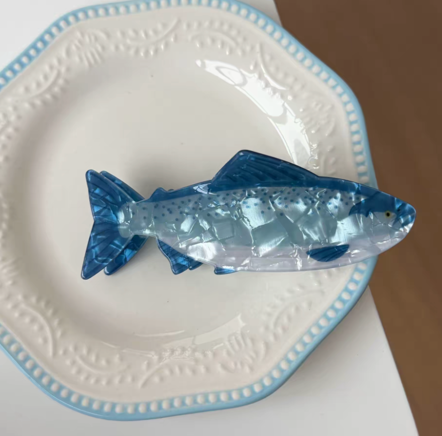 Ocean Blue Fish Hair Clip