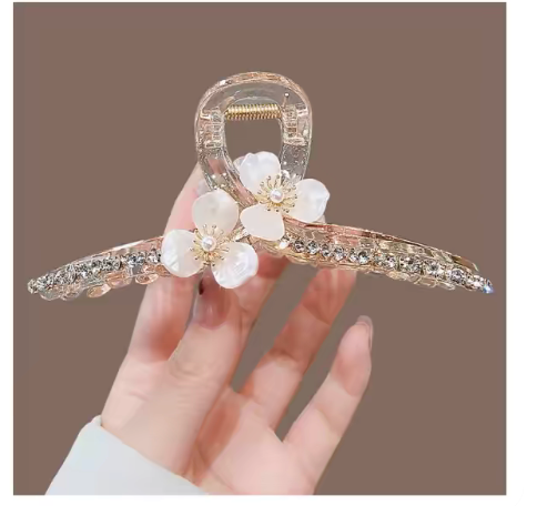 Crystal Blossom Hair Claw Clip