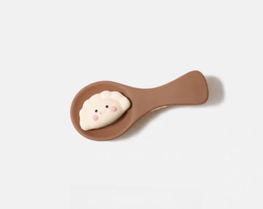 Cute Dumpling Spoon Hair Clips – Set of 3