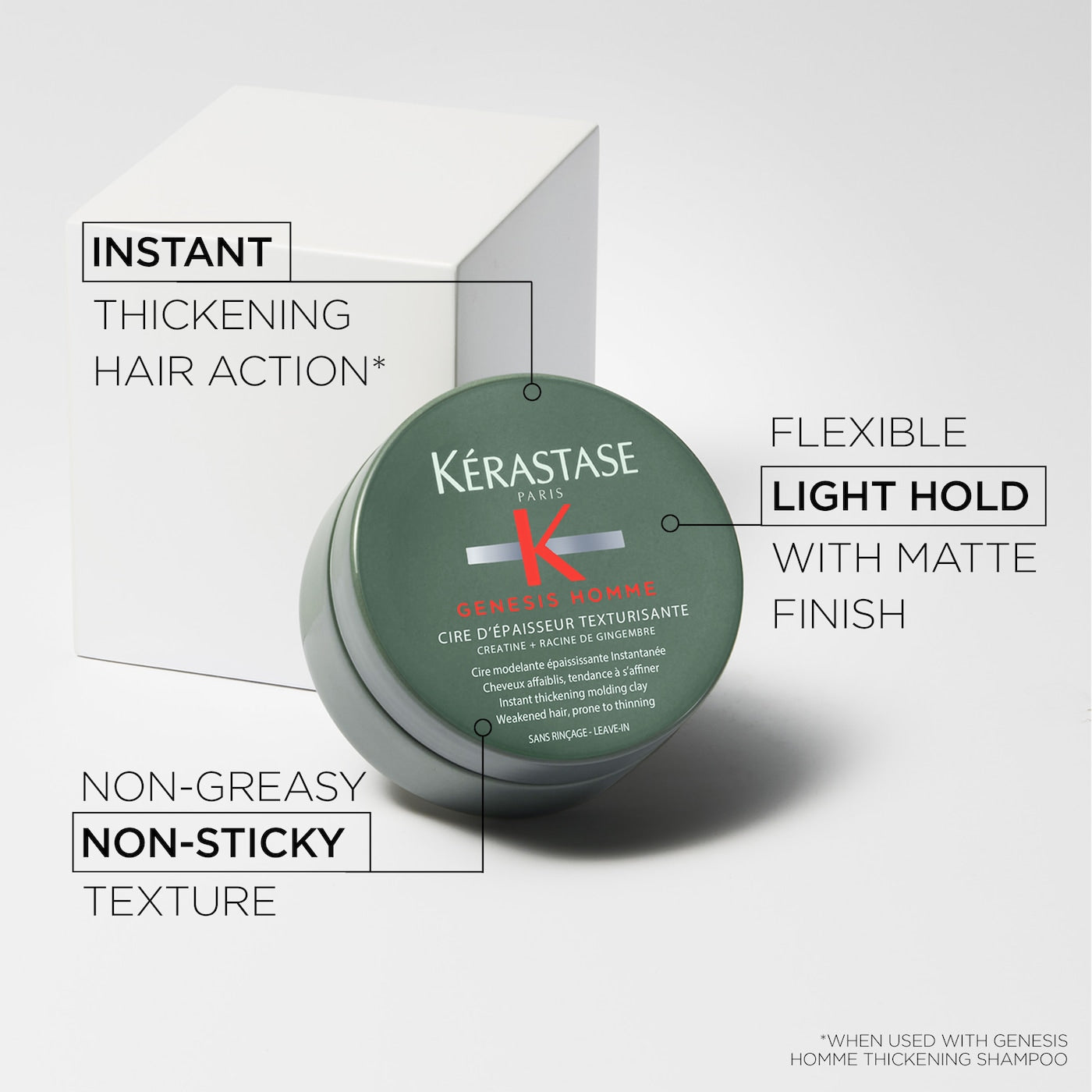 Genesis Homme Light-Hold Styling Wax Pomade